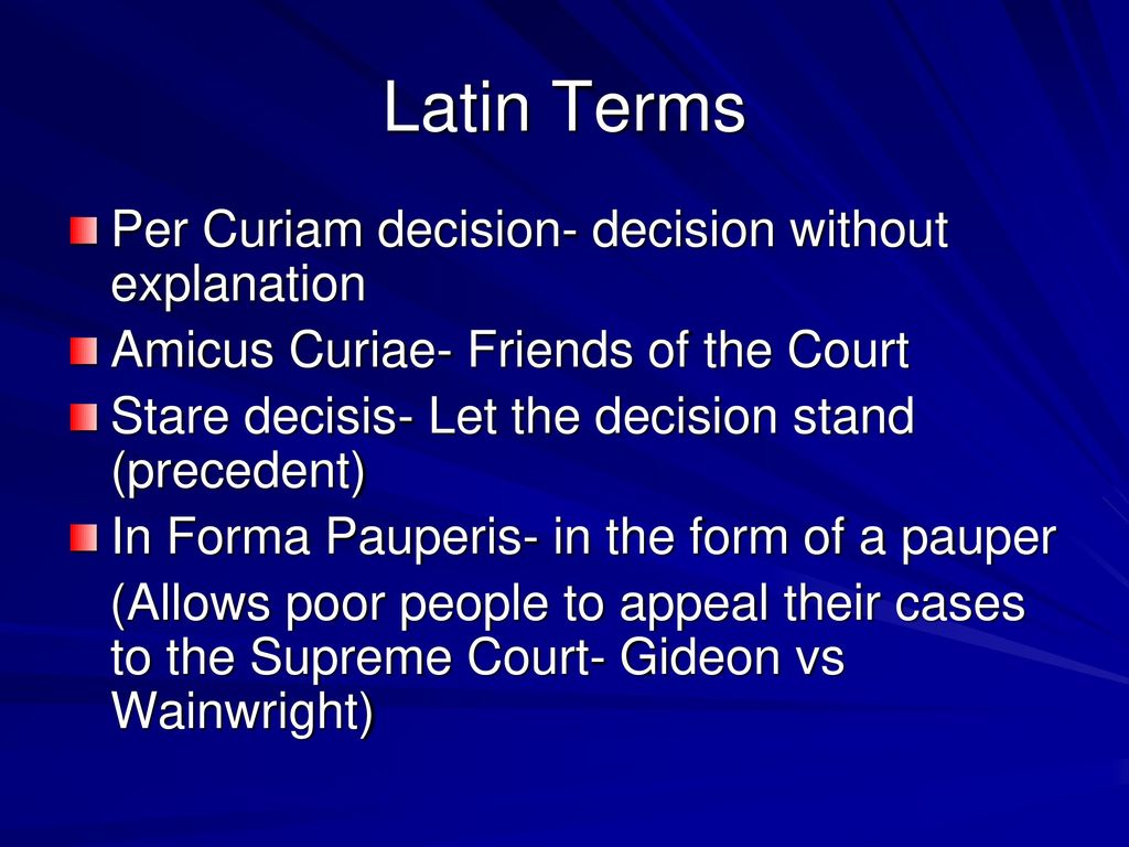 Per sales curiam decision
